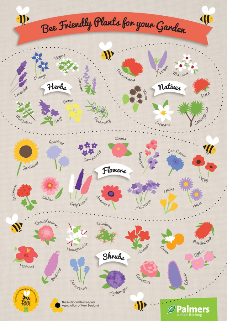 Bee Friendly Plants A3 Poster